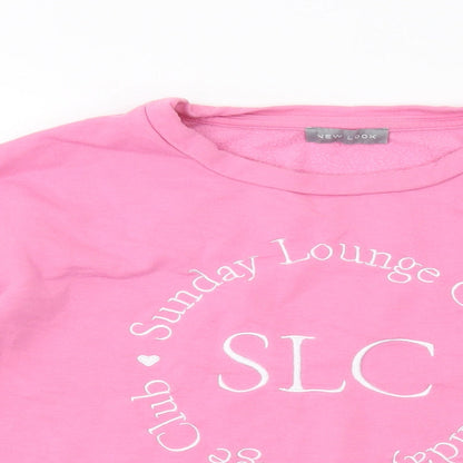 New Look Womens Pink Polyester Pullover Sweatshirt Size 12 Pullover