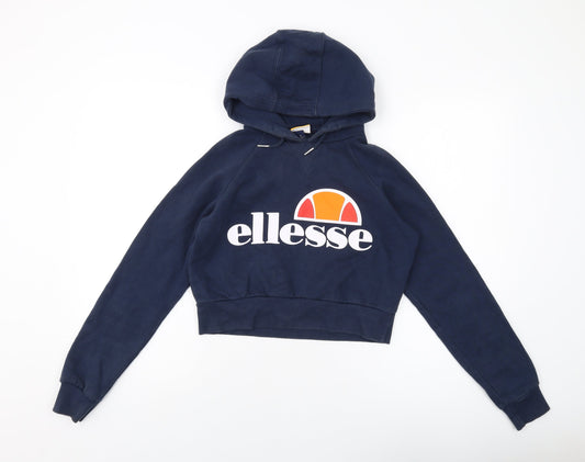 ellesse Womens Blue Cotton Pullover Hoodie Size 6 Pullover