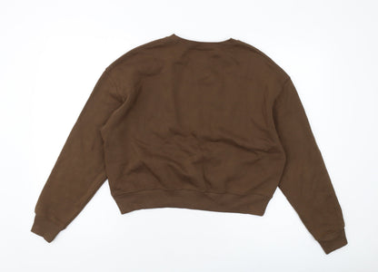 Womens UK Size S Pull&Bear Brown Pullover Sweatshirt