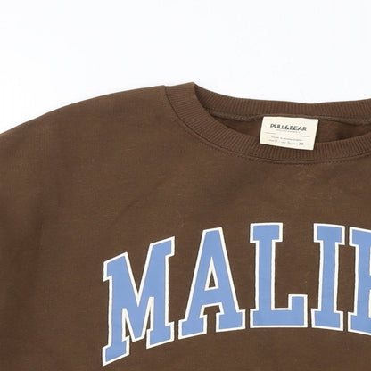 Womens UK Size S Pull&Bear Brown Pullover Sweatshirt