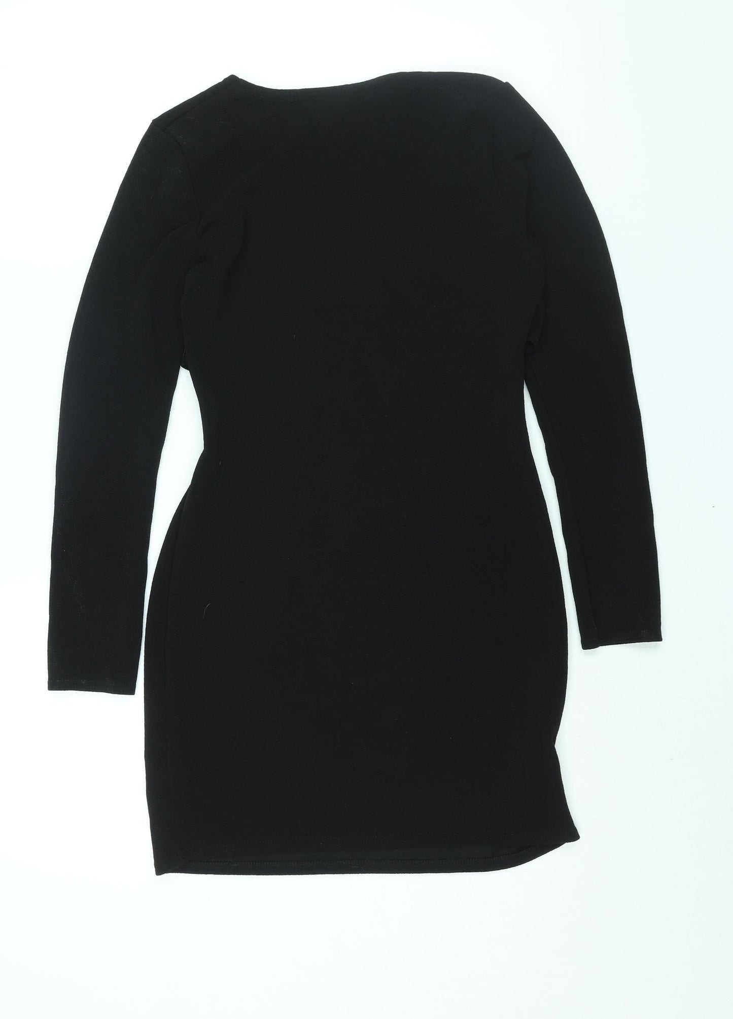 In the Style Womens Black Polyester Bodycon Size 12 V-Neck Pullover - Cut Out