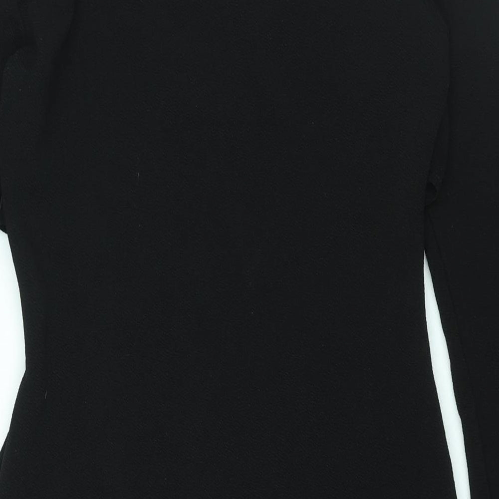In the Style Womens Black Polyester Bodycon Size 12 V-Neck Pullover - Cut Out