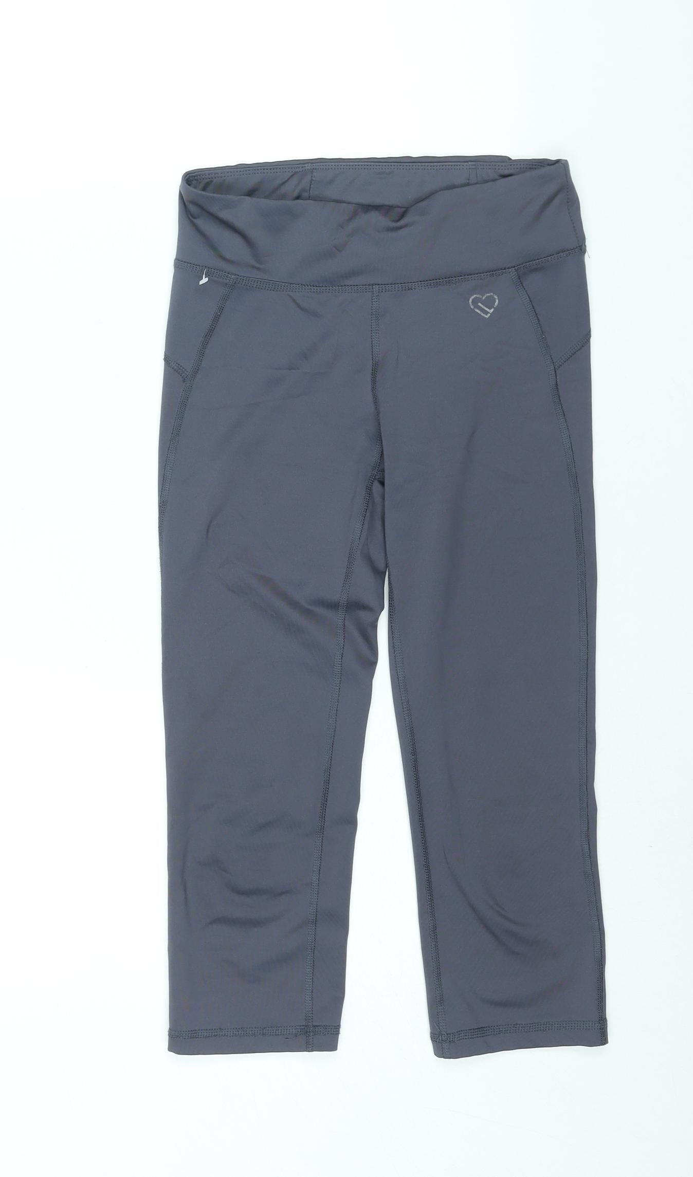 LIVE LOVE DREAM Womens Grey Polyester Capri Leggings Size S L20 in Regular Pullover