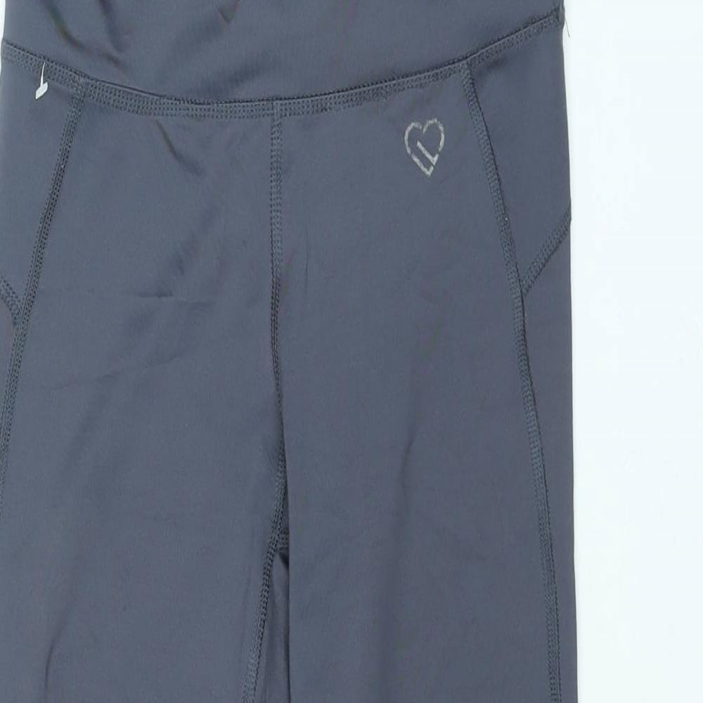 LIVE LOVE DREAM Womens Grey Polyester Capri Leggings Size S L20 in Regular Pullover