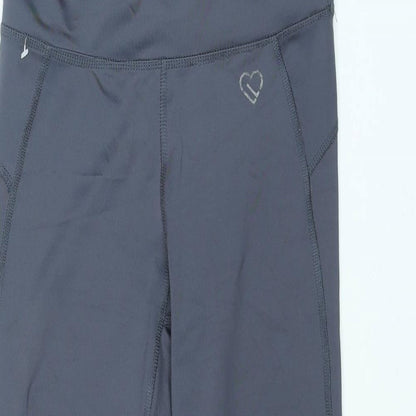 LIVE LOVE DREAM Womens Grey Polyester Capri Leggings Size S L20 in Regular Pullover