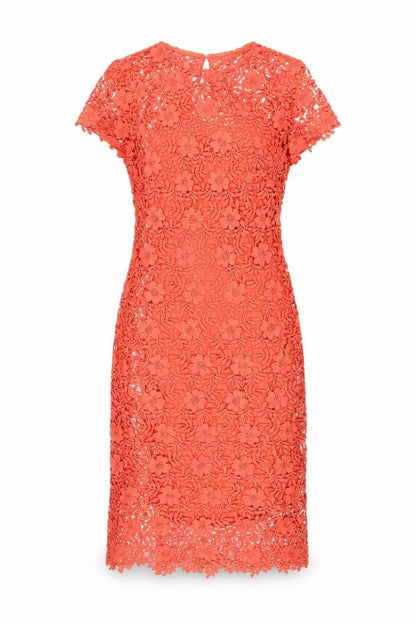 Marks & Spencer Womens Pink Polyester Shift Size 10 Round Neck Zip