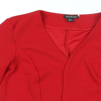 Boohoo Womens Red Jacket Size 12