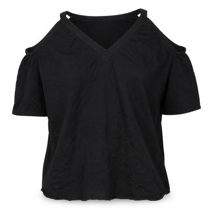 ASOS Womens Black Polyester Mini Size 8 V-Neck Pullover - Cold Shoulder