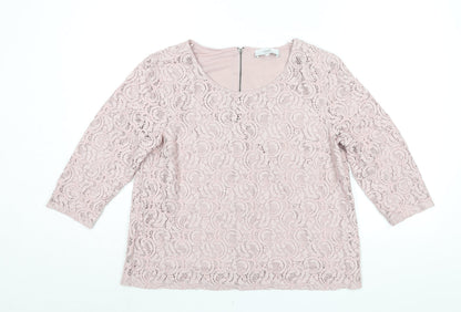 Womens UK Size 16 NEXT Pink Basic Blouse