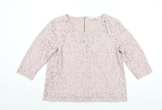 Womens UK Size 16 NEXT Pink Basic Blouse