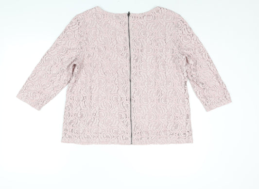 Womens UK Size 16 NEXT Pink Basic Blouse