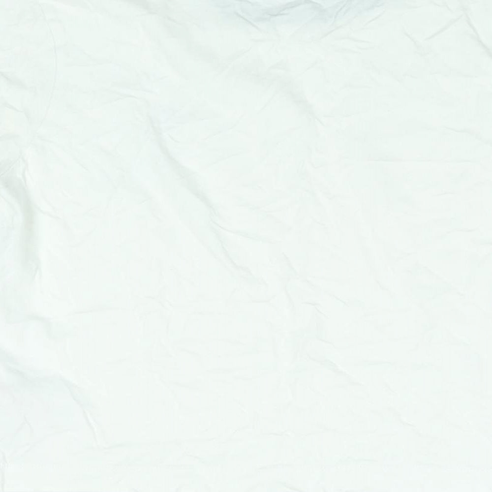 Jack Wills Womens White Cotton Basic T-Shirt Size 10 Round Neck - Floral Logo Print