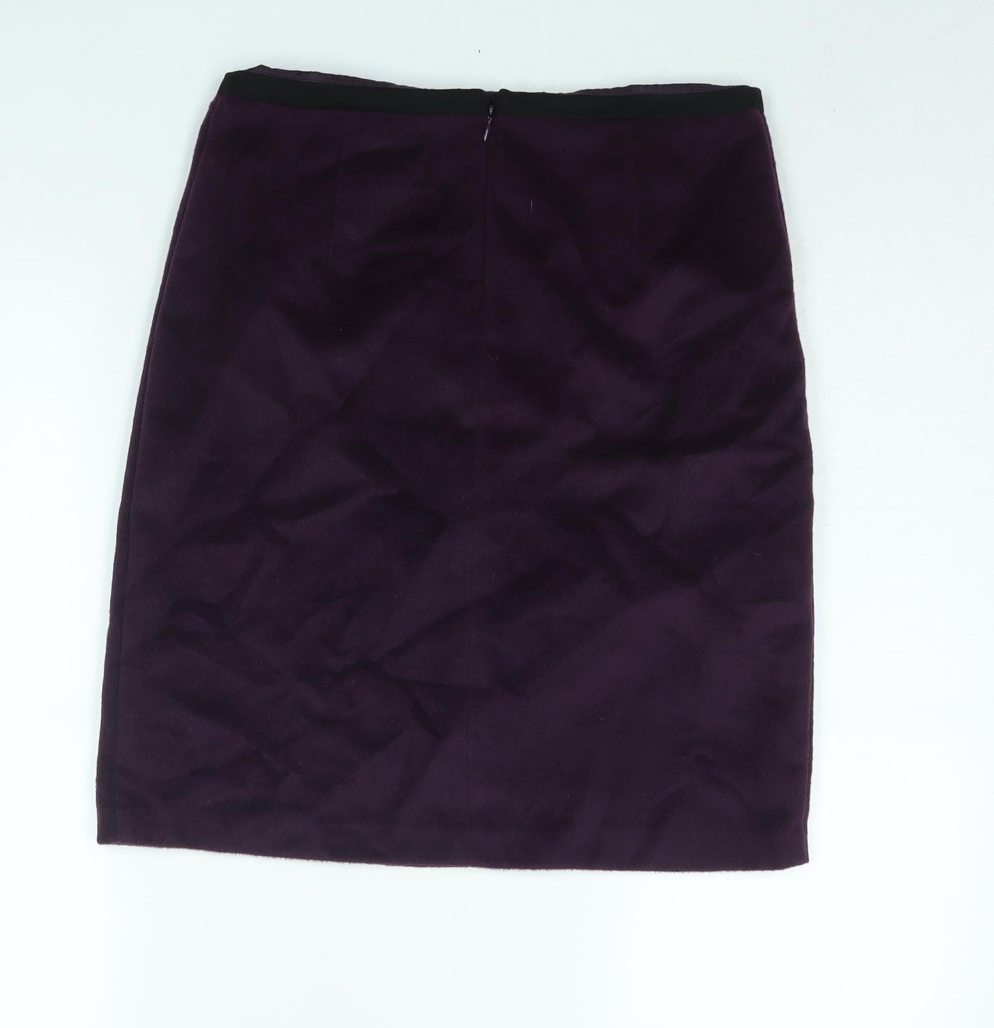 Marks and Spencer Womens Pink Wool A-Line Skirt Size 10 Zip
