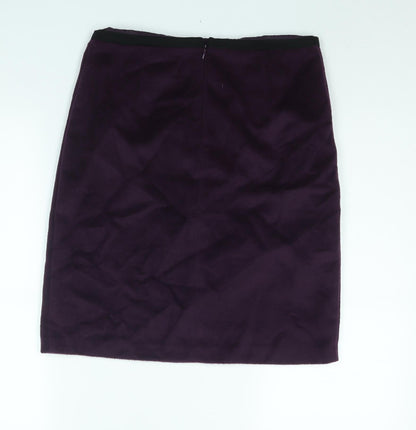 Marks and Spencer Womens Pink Wool A-Line Skirt Size 10 Zip