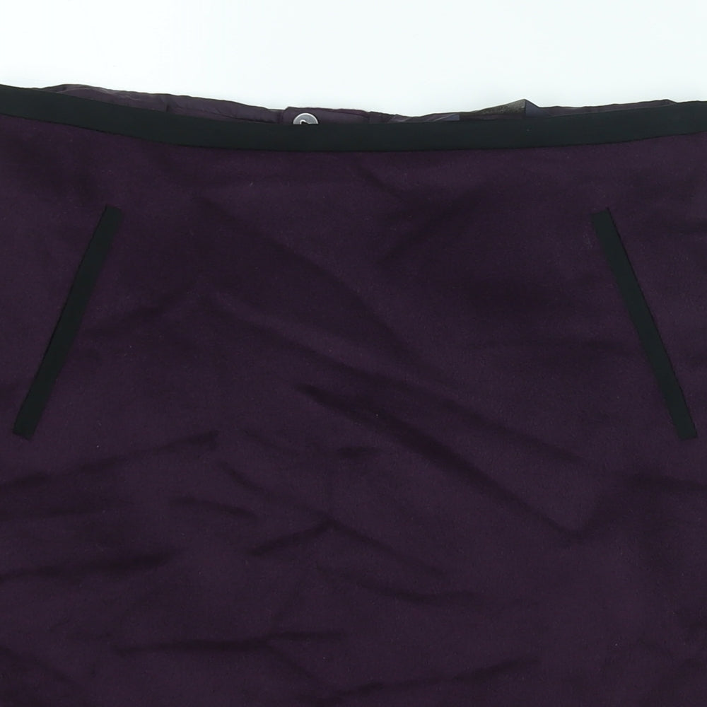 Marks and Spencer Womens Pink Wool A-Line Skirt Size 10 Zip