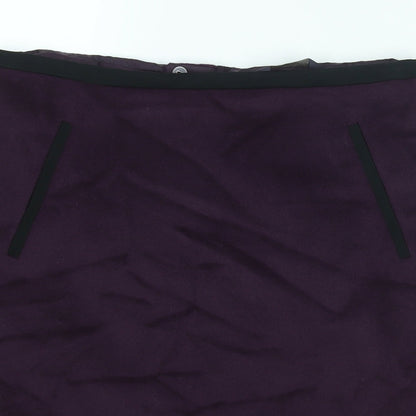 Marks and Spencer Womens Pink Wool A-Line Skirt Size 10 Zip