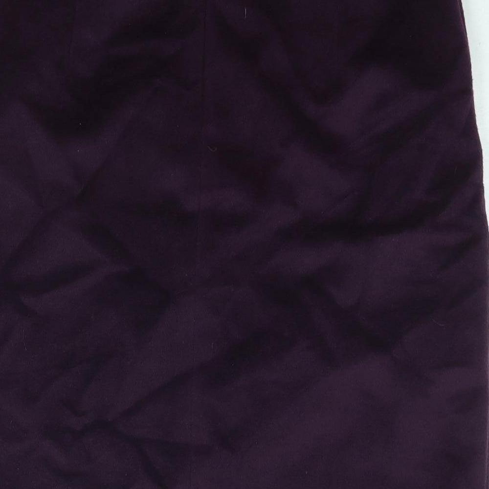 Marks and Spencer Womens Pink Wool A-Line Skirt Size 10 Zip