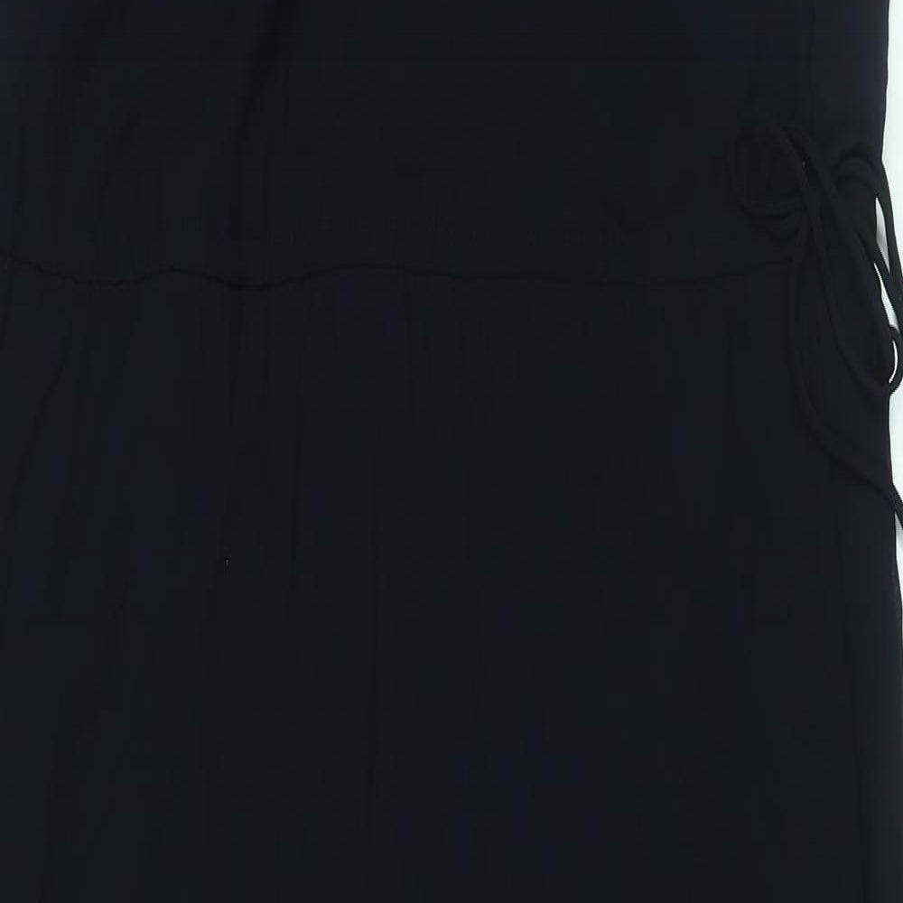 Zara Womens Blue Polyester Maxi Size S Round Neck Tie - Beaded Neckline