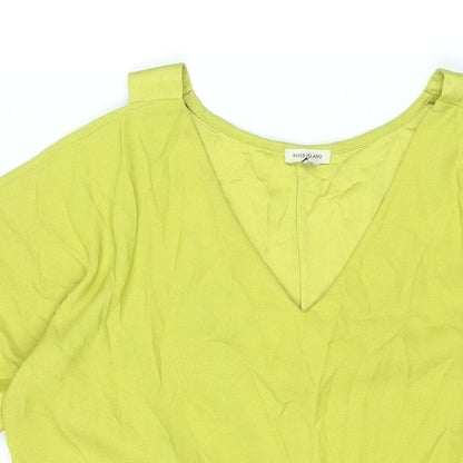 Womens UK Size 10 River Island Green Basic Blouse