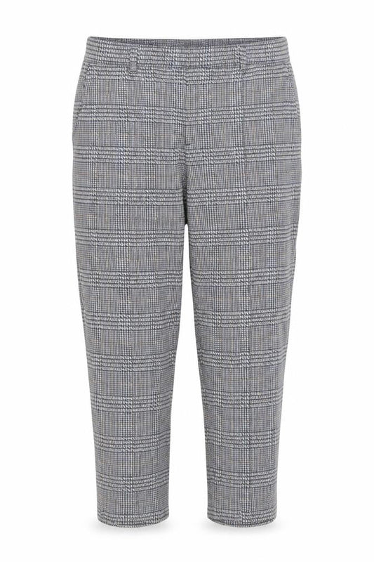 Lands' End Womens Blue Check Cotton Trousers Size M L26 in Regular