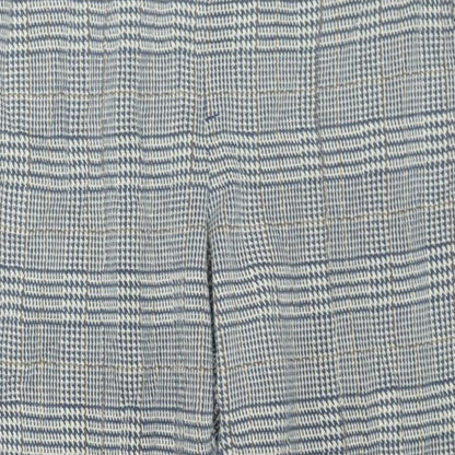 Lands' End Womens Blue Check Cotton Trousers Size M L26 in Regular
