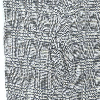 Lands' End Womens Blue Check Cotton Trousers Size M L26 in Regular