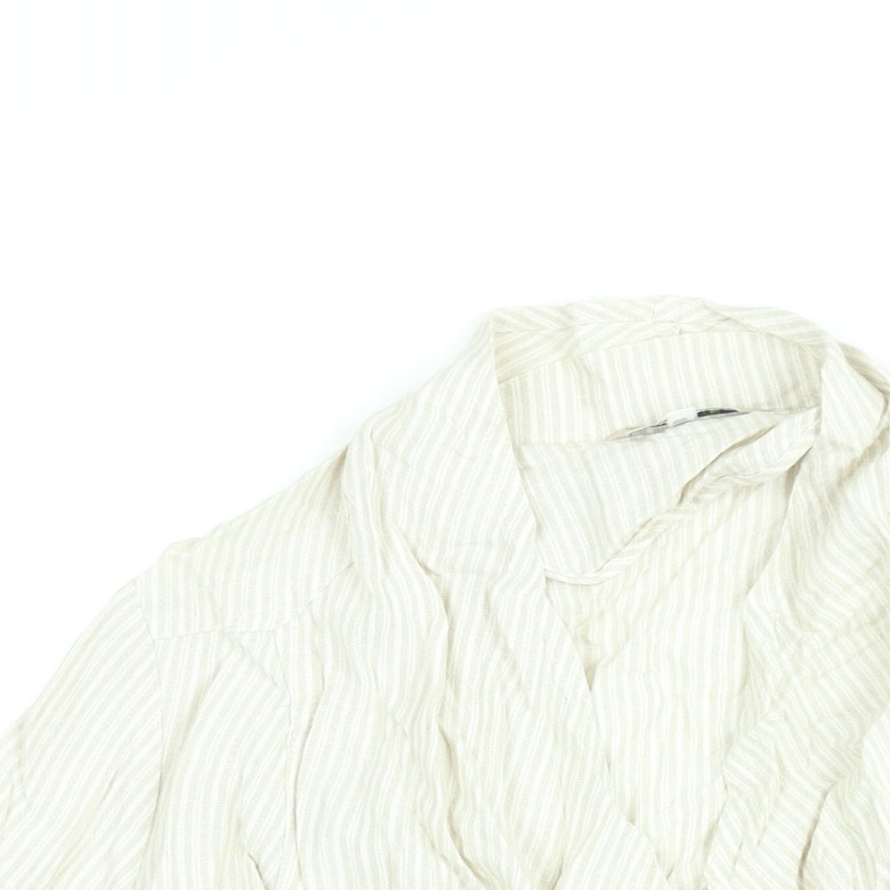 Womens UK Size 14 Marks and Spencer Beige Kimono Blouse