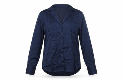 Marks & Spencer Womens Blue Polyester Basic Button-Up Size 10 Collared