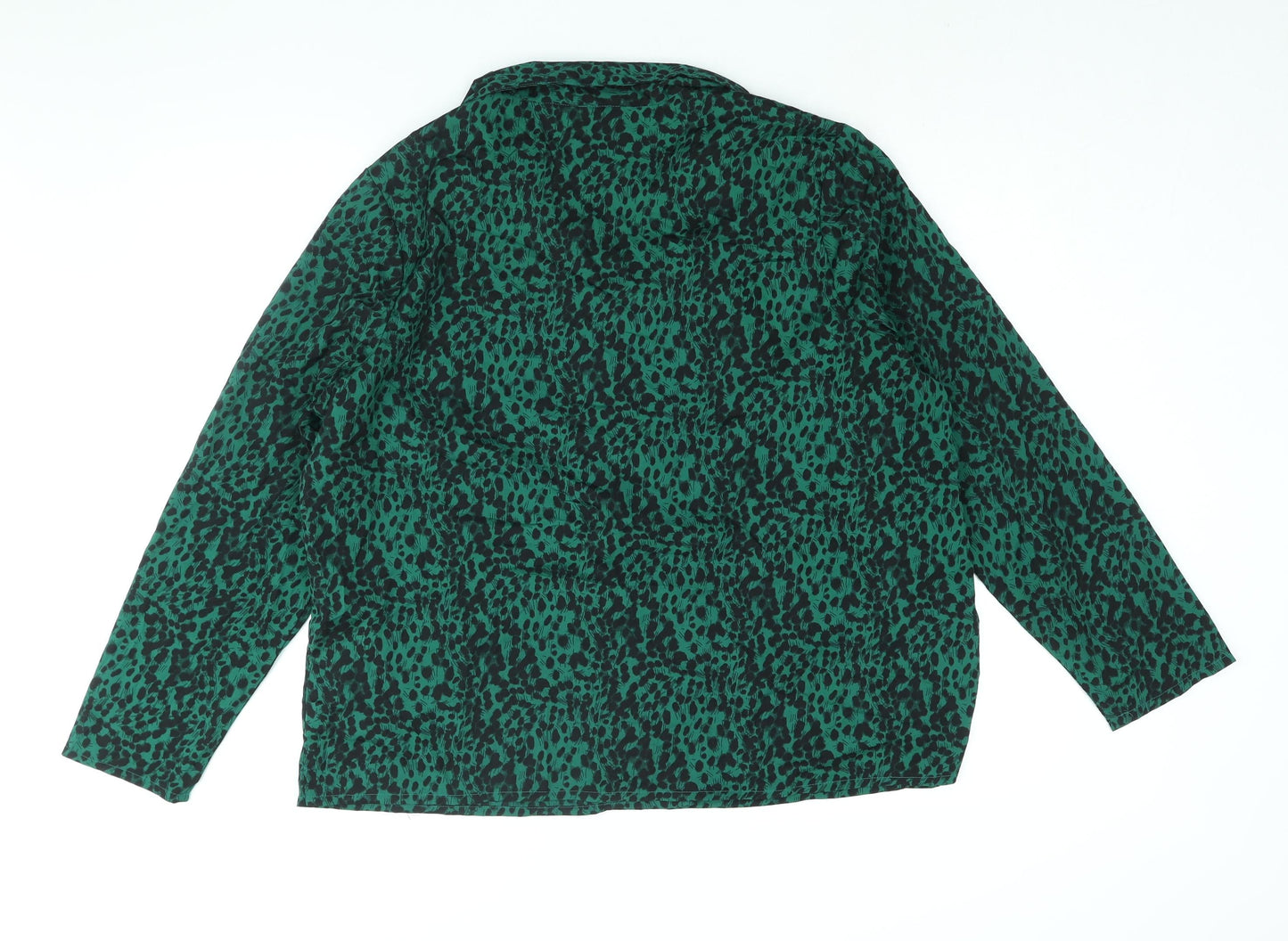 Influence Womens Green Geometric Polyester Basic Blouse Size 20 Collared - Double Breasted