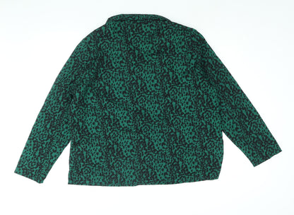 Influence Womens Green Geometric Polyester Basic Blouse Size 20 Collared - Double Breasted