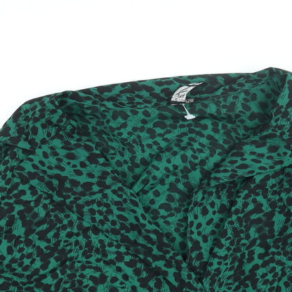 Influence Womens Green Geometric Polyester Basic Blouse Size 20 Collared - Double Breasted