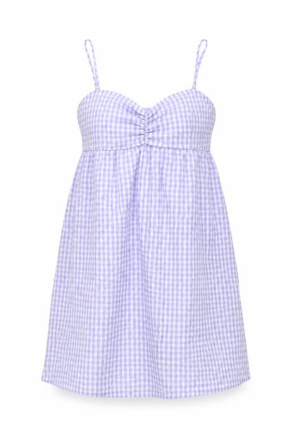 Divided by H&M Womens Purple Gingham Polyester A-Line Size 12 Sweetheart Zip