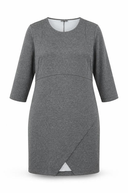 Yessica Womens Grey Polyester Shift Size 18 Round Neck Zip