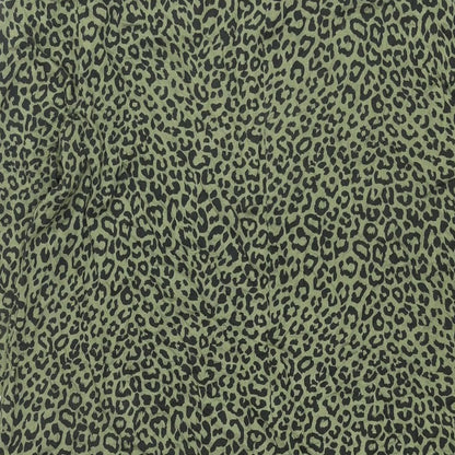 Capsule Womens Green Animal Print Viscose Shift Size 12 Round Neck Pullover - Leopard Print