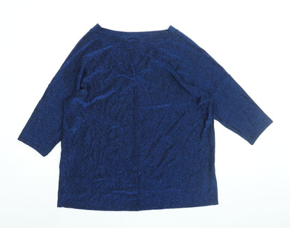 Womens UK Size 12 Marks and Spencer Blue Basic Blouse