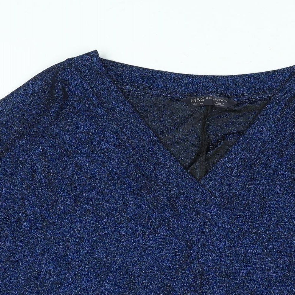 Womens UK Size 12 Marks and Spencer Blue Basic Blouse