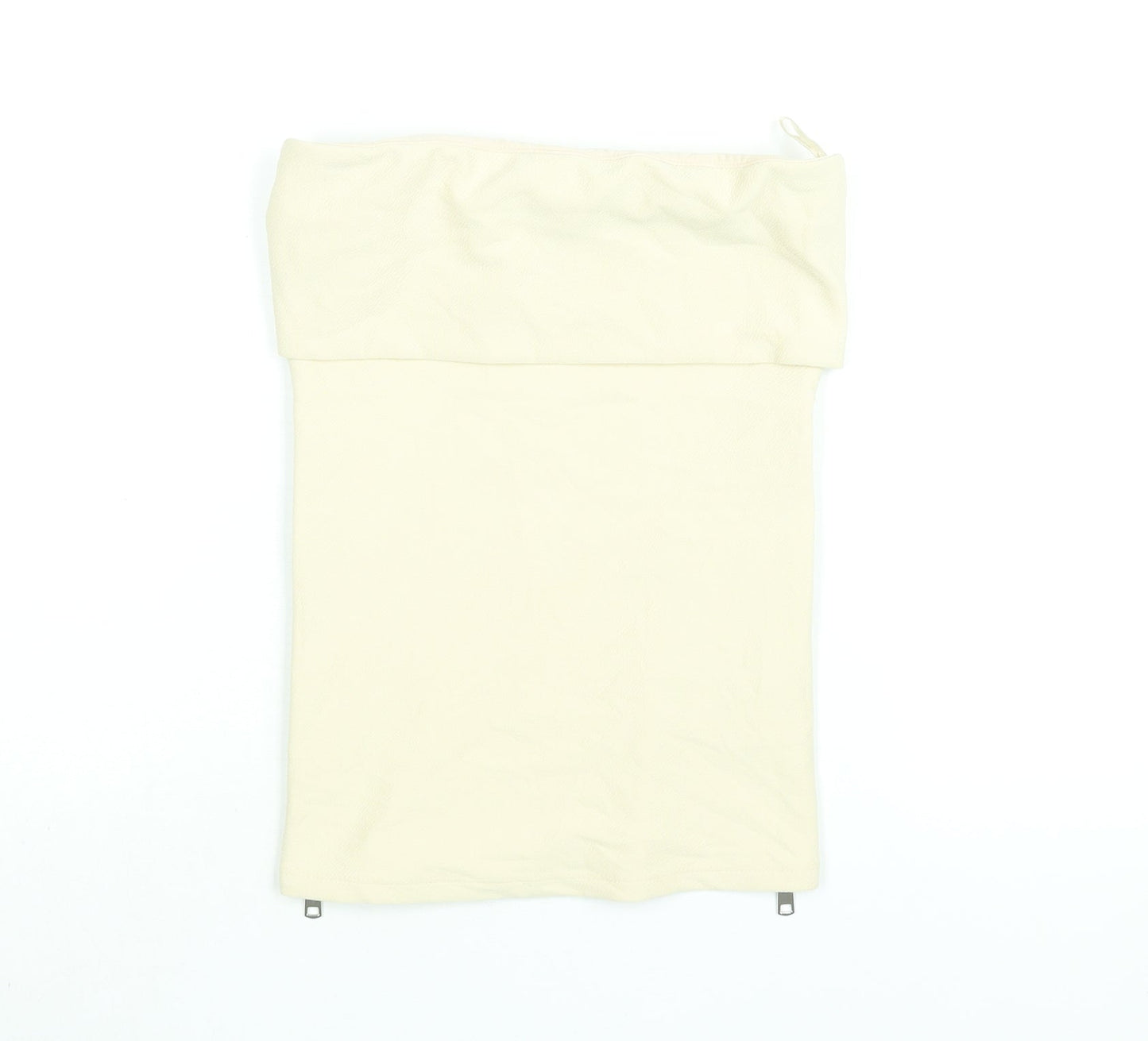 Zara Womens Beige Polyester Basic Blouse Size S Square Neck