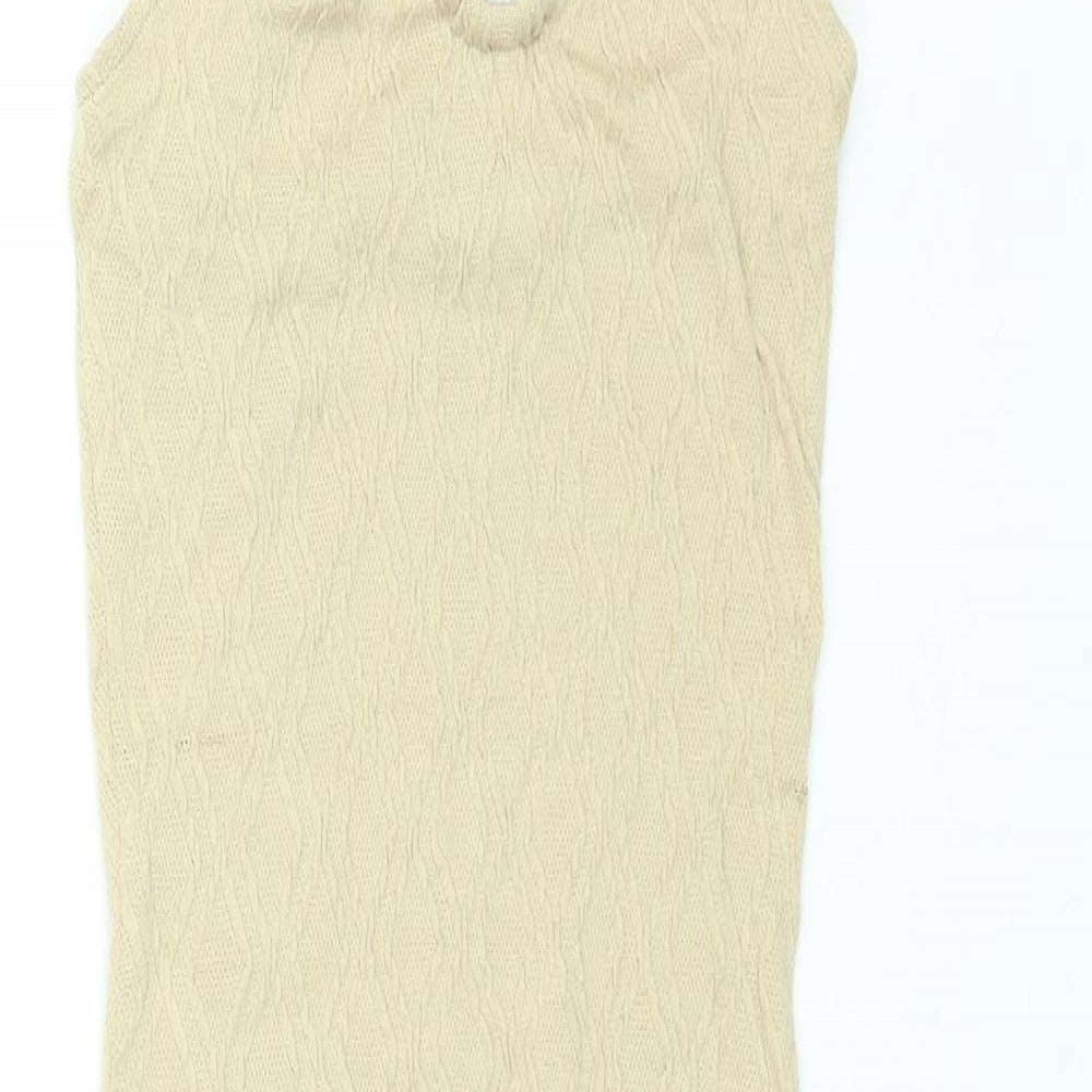 Divided by H&M Womens Beige Polyester Mini Size XS Halter Tie