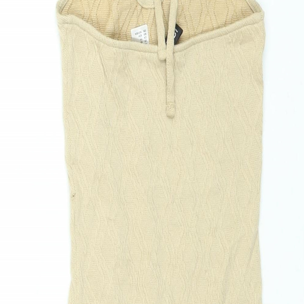 Divided by H&M Womens Beige Polyester Mini Size XS Halter Tie