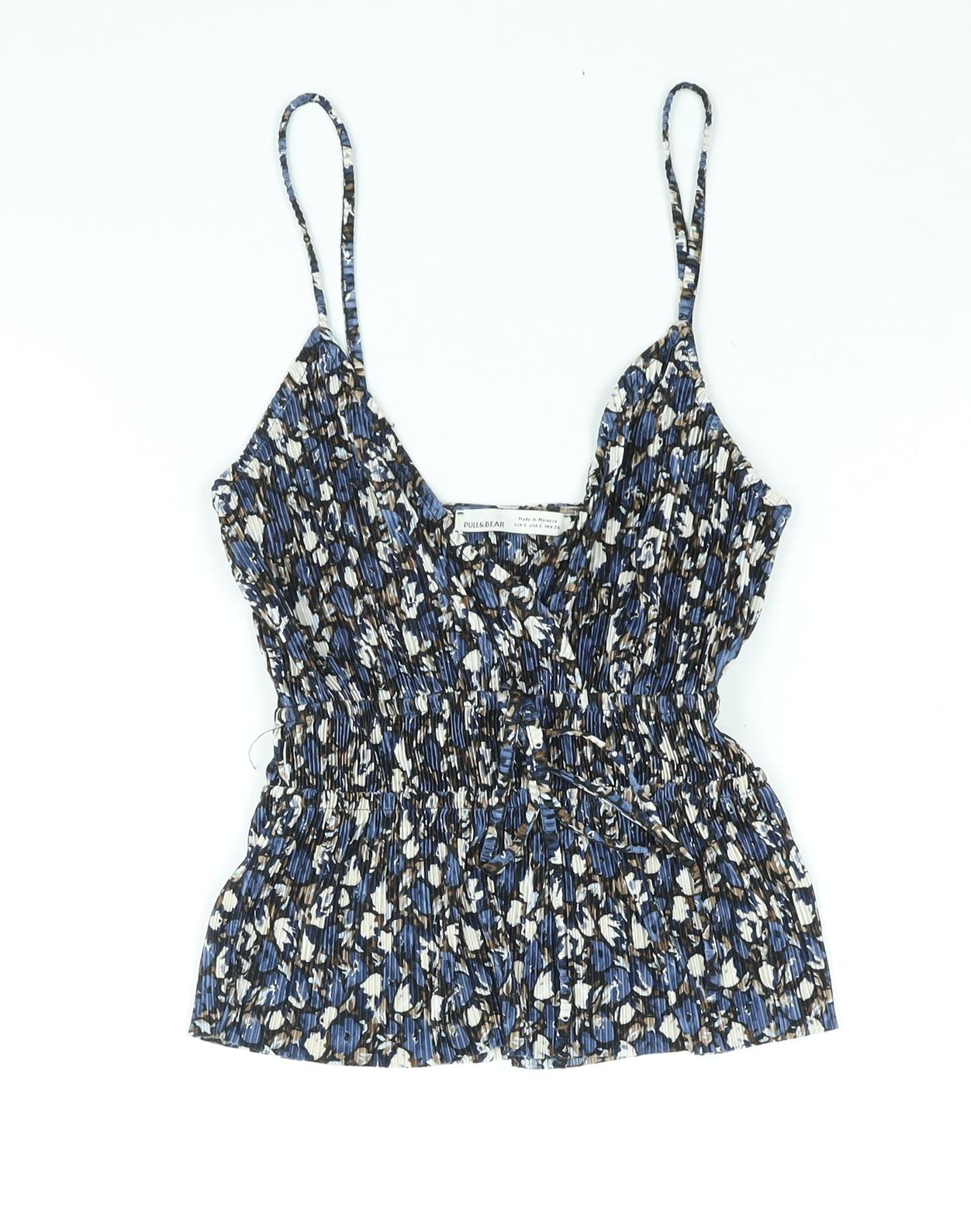 Womens UK Size M Pull&Bear Blue Camisole Blouse