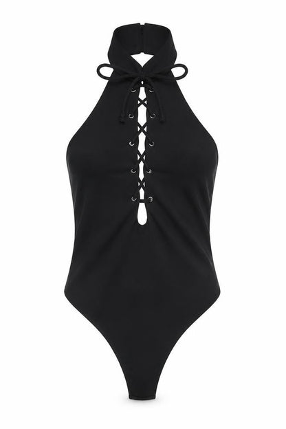 Womens UK Size 8 Missguided One-Piece Black Bodysuit