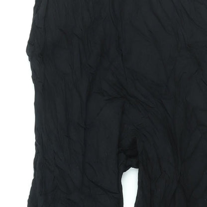 Divided by H&M Womens Black Viscose Trousers Size 14 L24 in Regular