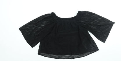 Maje Womens Black Polyester Basic Blouse Size 6 Round Neck