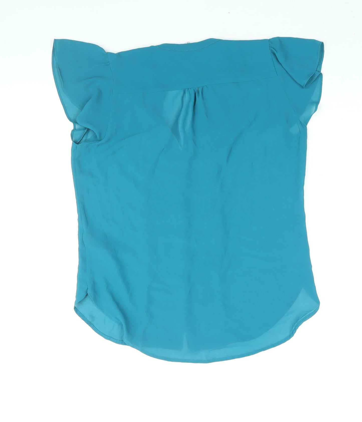 Womens UK Size 10 H&M Blue Basic Button-Up