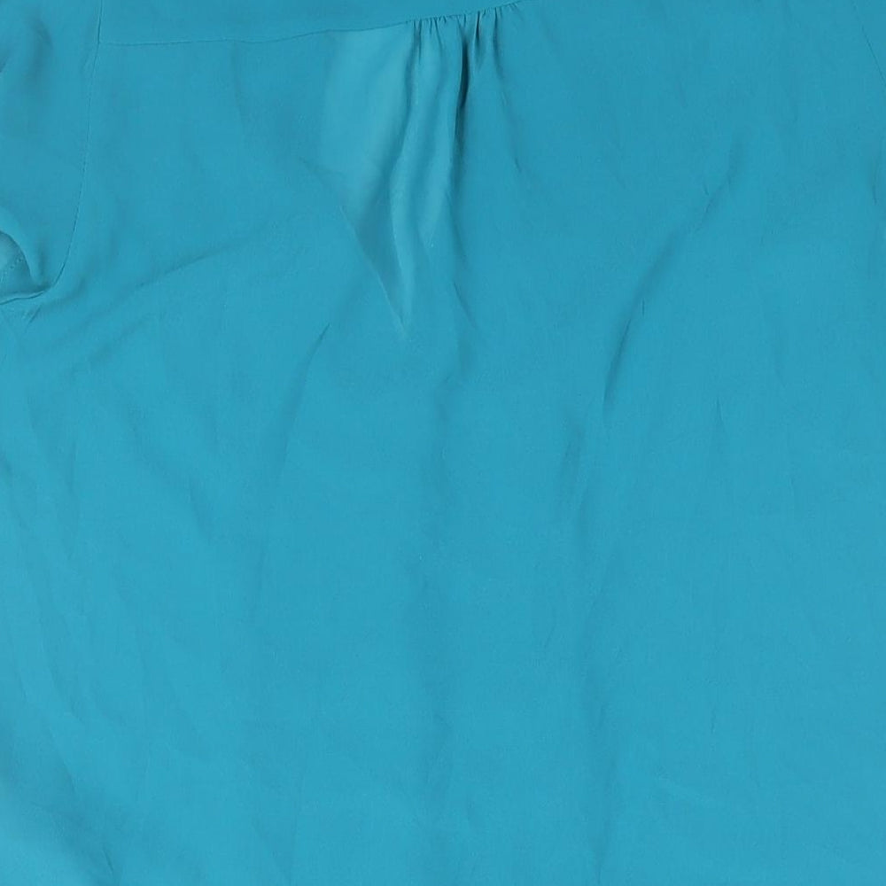 Womens UK Size 10 H&M Blue Basic Button-Up