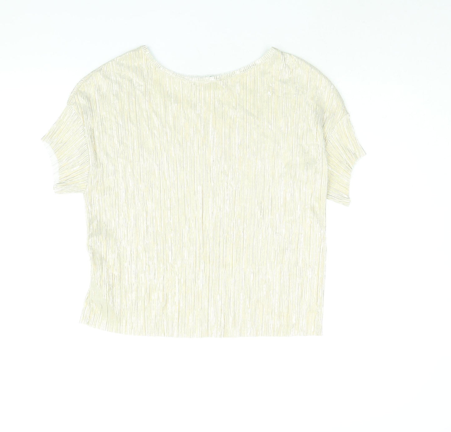 Womens UK Size S Mango Gold Basic Blouse