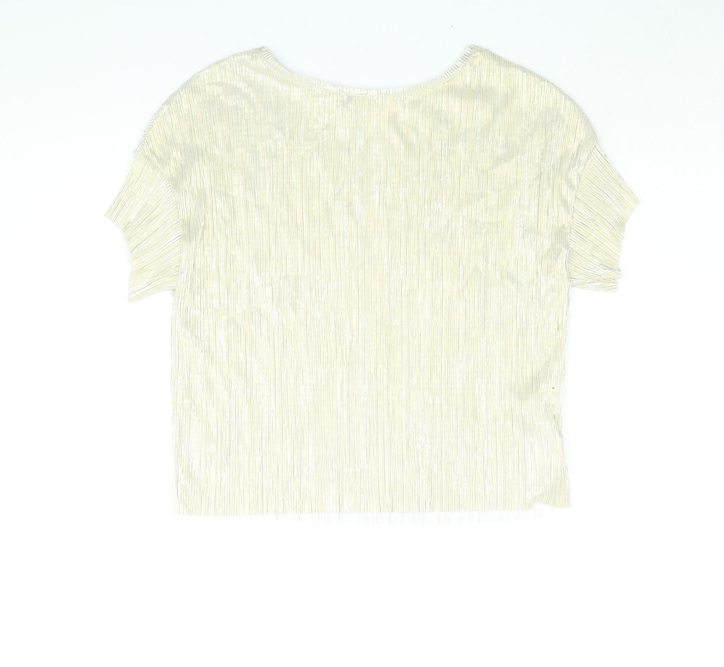 Womens UK Size S Mango Gold Basic Blouse