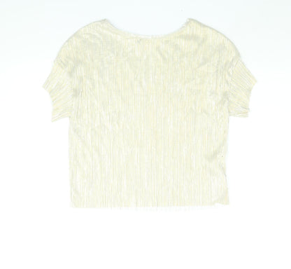 Womens UK Size S Mango Gold Basic Blouse