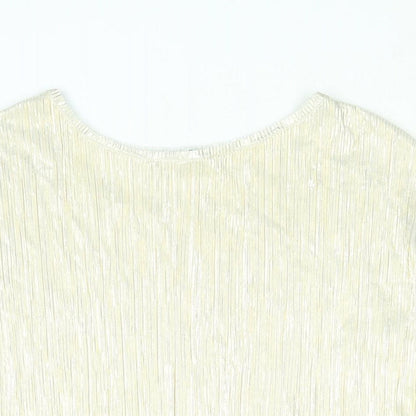 Womens UK Size S Mango Gold Basic Blouse