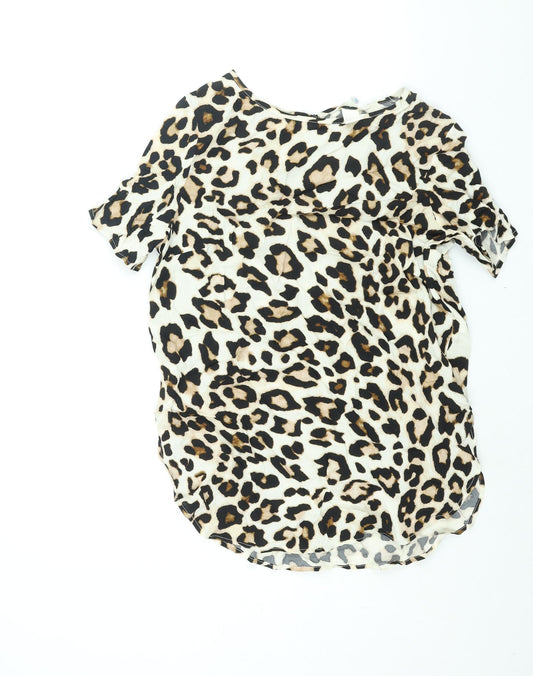 Womens UK Size 10 H&M Beige Basic Blouse